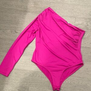 Zara Fuchsia One-Shoulder Bodysuit